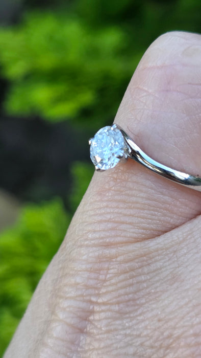 Vintage: Platinum Diamond Solitaire Ring — 0.63ct (partners woth 3819 , the one listed below)