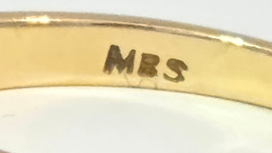 Vintage: 18ct Yellow Gold Ruby & Diamond Stacker Ring — From 1994