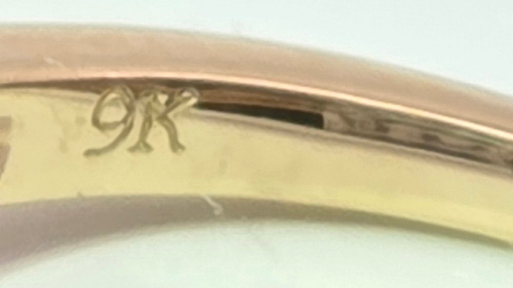 Vintage: 9ct Yellow Gold Sapphire & Diamond Over 1ct Art Deco-Style Dress Ring