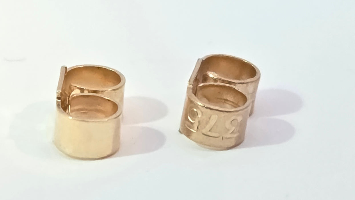 Vintage: 9ct Yellow Gold 84 Diamond Half Hoop Earrings