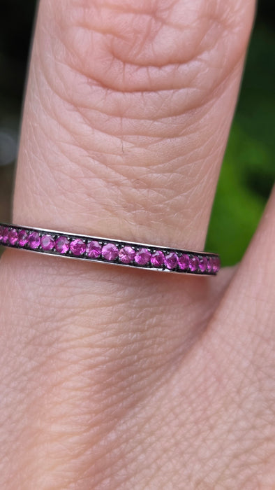 3151 Vintage: Theo Fennell 18ct White Gold Ruby Eternity Ring