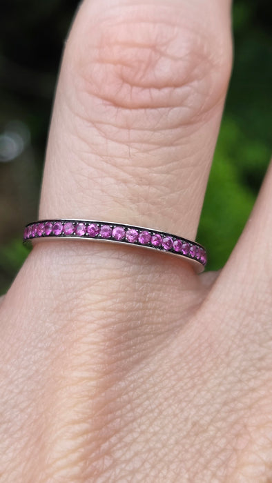 3151 Vintage: Theo Fennell 18ct White Gold Ruby Eternity Ring