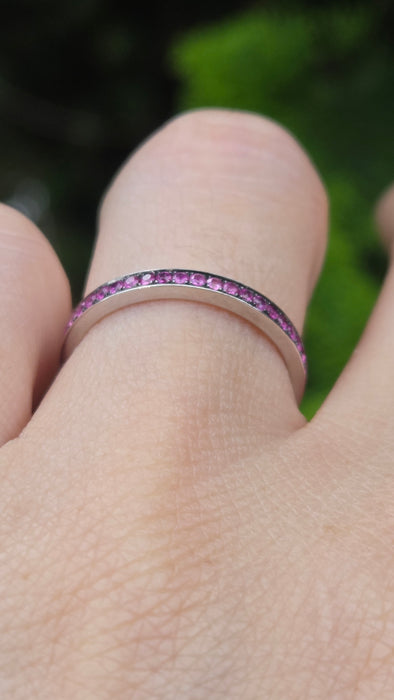 3151 Vintage: Theo Fennell 18ct White Gold Ruby Eternity Ring