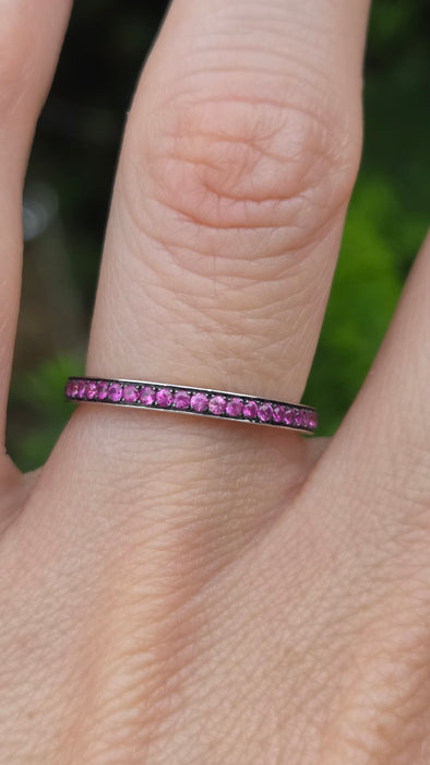 3151 Vintage: Theo Fennell 18ct White Gold Ruby Eternity Ring