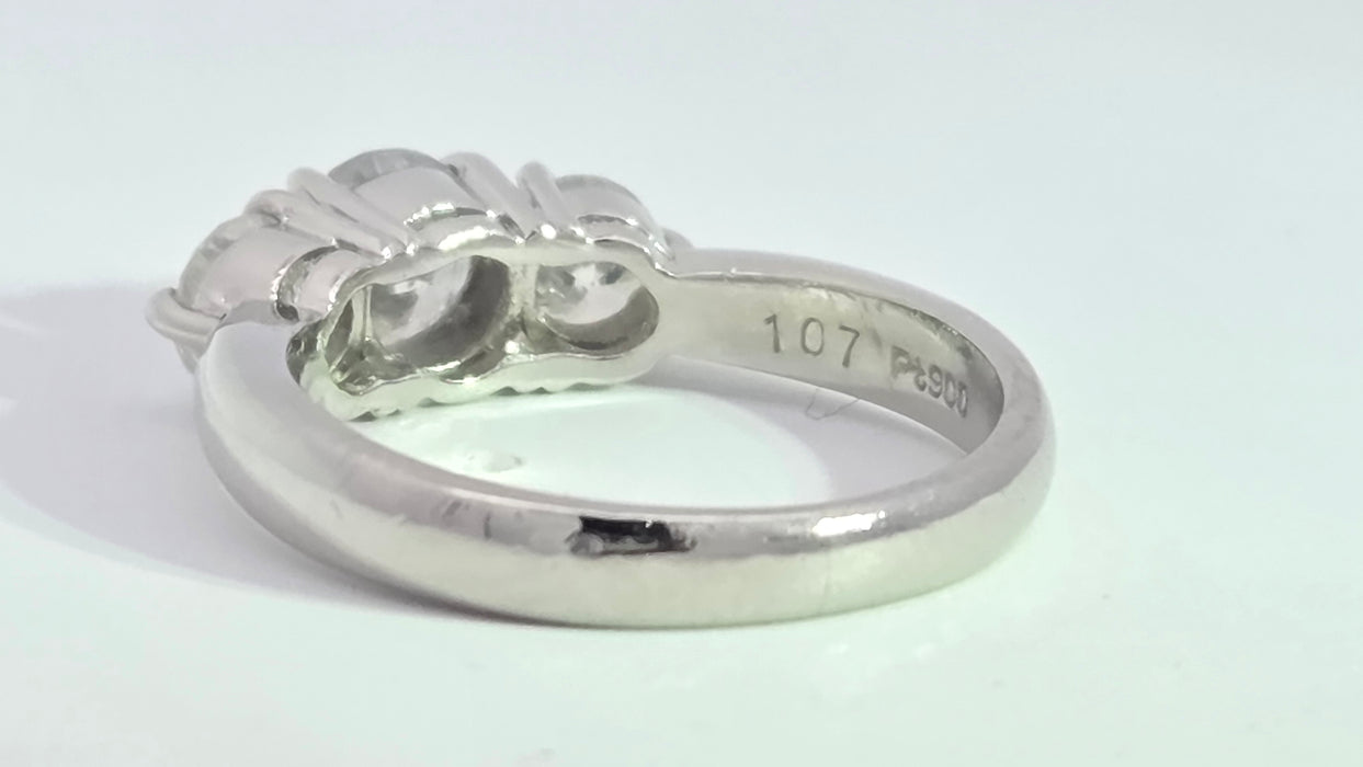 Vintage: Platinum Diamond 1.07ct Trilogy Ring