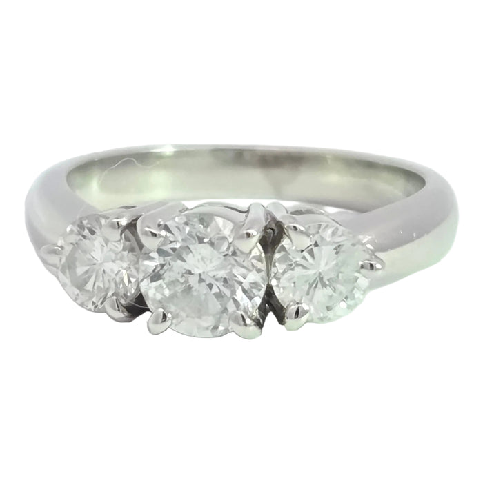 Vintage: Platinum Diamond 1.07ct Trilogy Ring