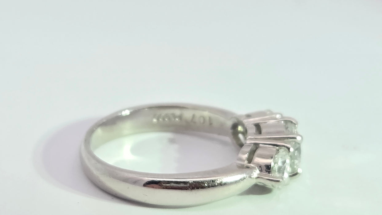 Vintage: Platinum Diamond 1.07ct Trilogy Ring