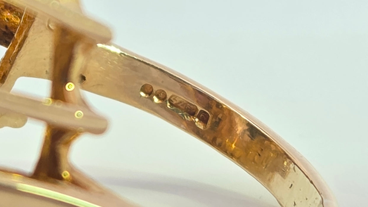 Vintage: 9ct Yellow Gold Citrine 13.69ct Statement Cocktail Cluster Ring — From 1973