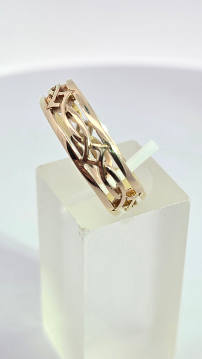 Vintage: 9ct Yellow Gold Openwork Celtic Weave Lovers Band
