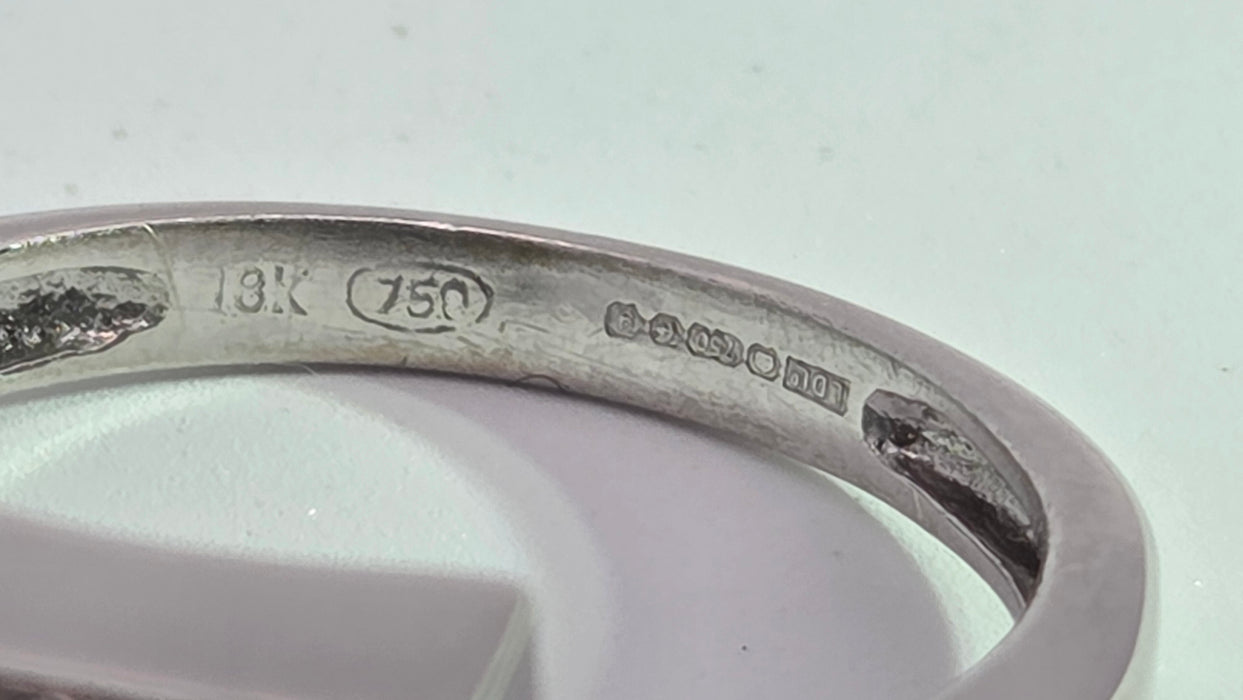 Vintage: 18ct White Gold Aquamarine 0.73ct & Diamond 0.48ct Geometric Set Cocktail Ring — From 2006