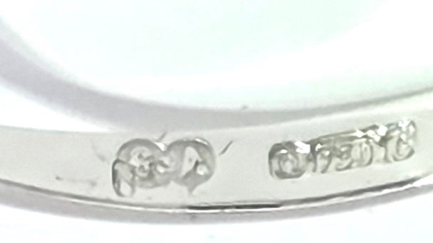 Vintage: 18ct White Gold Sapphire 0.69ct & Diamond 0.56ct Three Row Dress Ring — From 1977