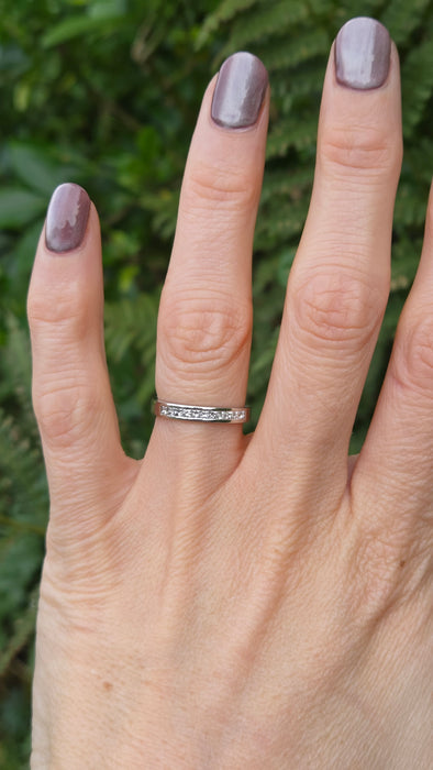 Vintage: Platinum Diamond 0.28ct Princess Cut Stacker Ring