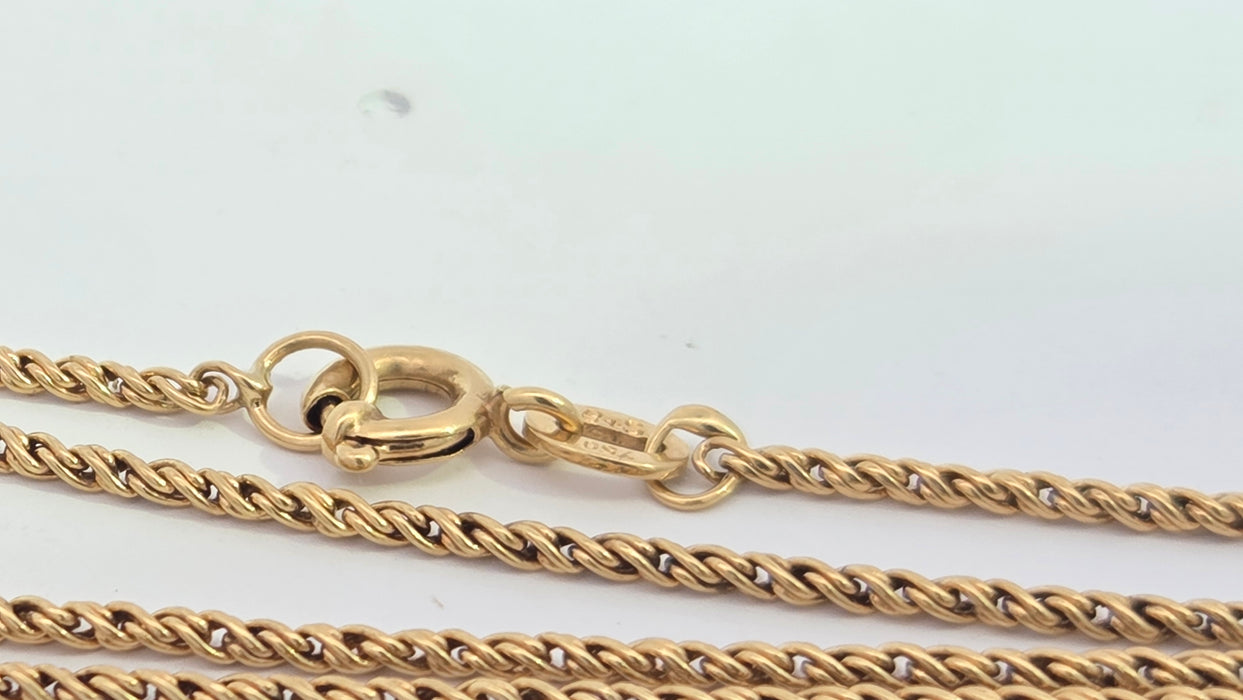 Vintage: 18ct Yellow Gold Rope Chain Necklace 37.5 cm (14.76 inches)