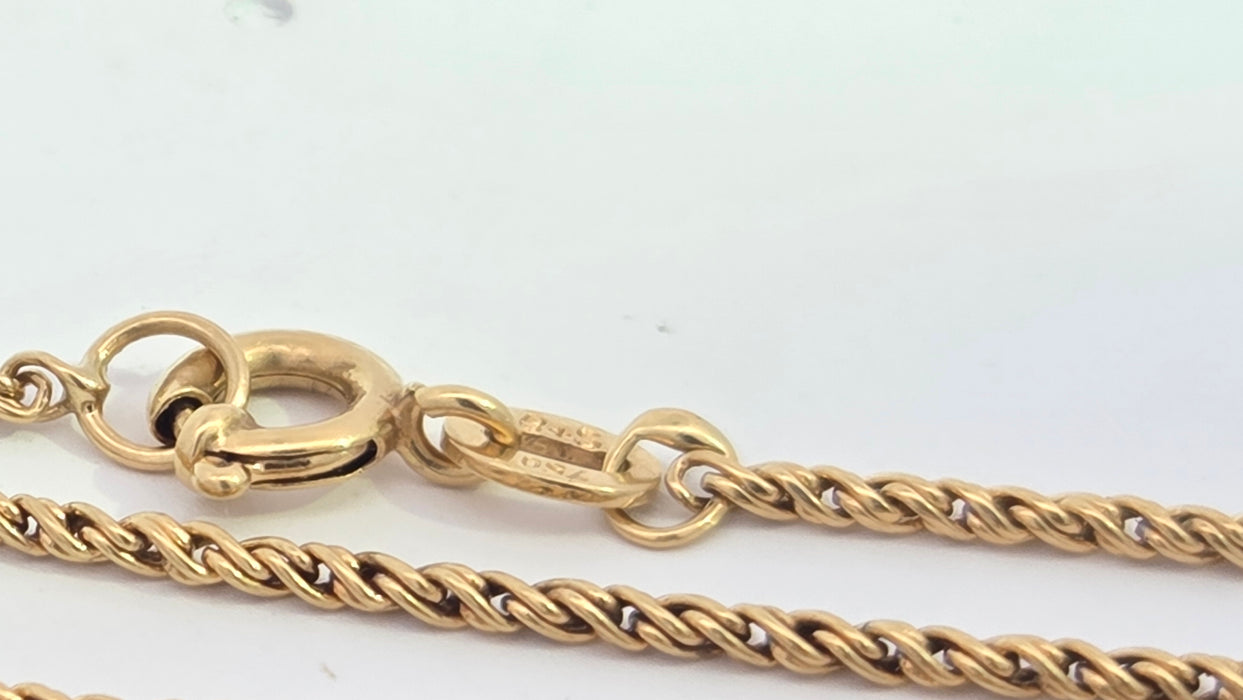 Vintage: 18ct Yellow Gold Rope Chain Necklace 37.5 cm (14.76 inches)
