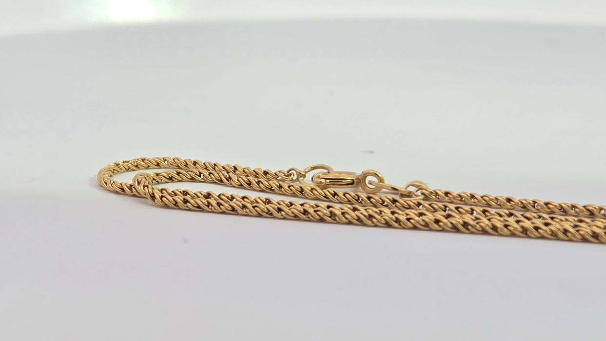 Vintage: 18ct Yellow Gold Rope Chain Necklace 37.5 cm (14.76 inches)