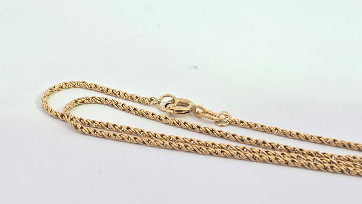 Vintage: 18ct Yellow Gold Rope Chain Necklace 37.5 cm (14.76 inches)