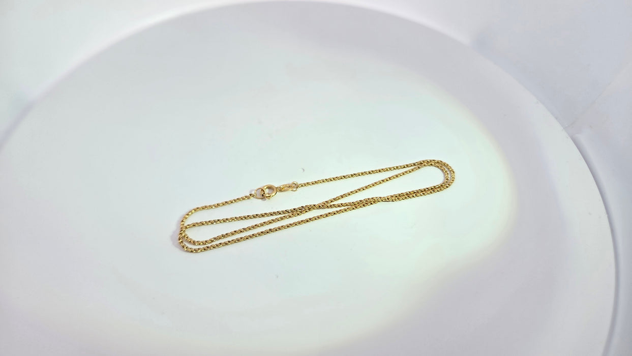 Vintage: 18ct Yellow Gold Rope Chain Necklace 37.5 cm (14.76 inches)