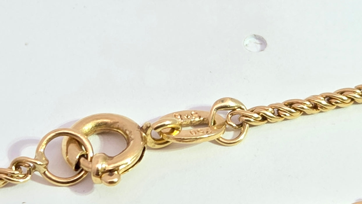 Vintage: 18ct Yellow Gold Rope Chain Necklace 37.5 cm (14.76 inches)