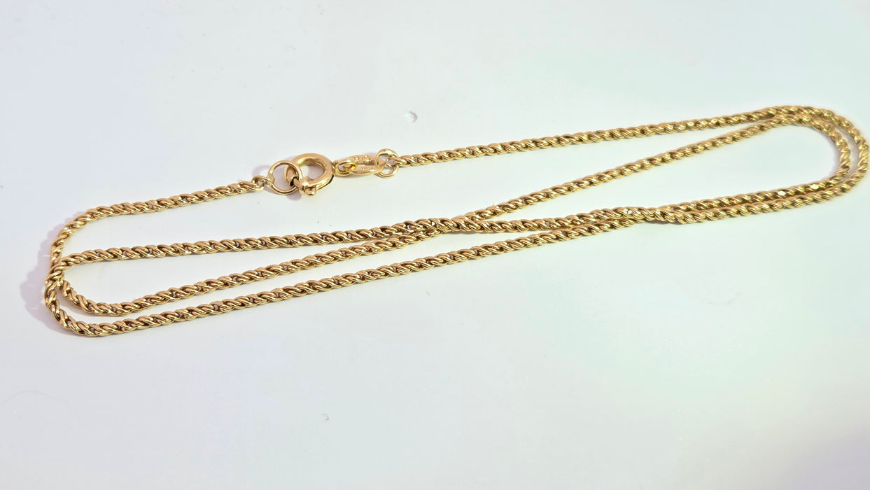 Vintage: 18ct Yellow Gold Rope Chain Necklace 37.5 cm (14.76 inches)