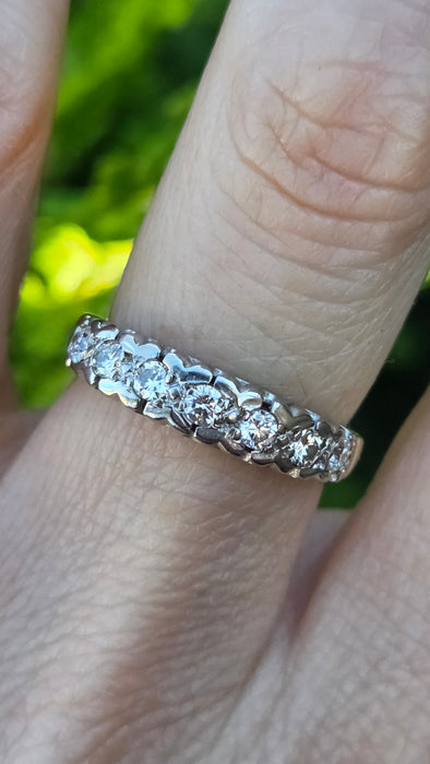 Vintage: 18ct Yellow Gold 7 Natural Diamonds 0.50ct Five-Stone Ring — From 1977