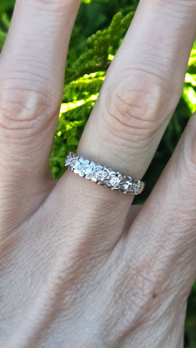 Vintage: 18ct Yellow Gold 7 Natural Diamonds 0.50ct Five-Stone Ring — From 1977