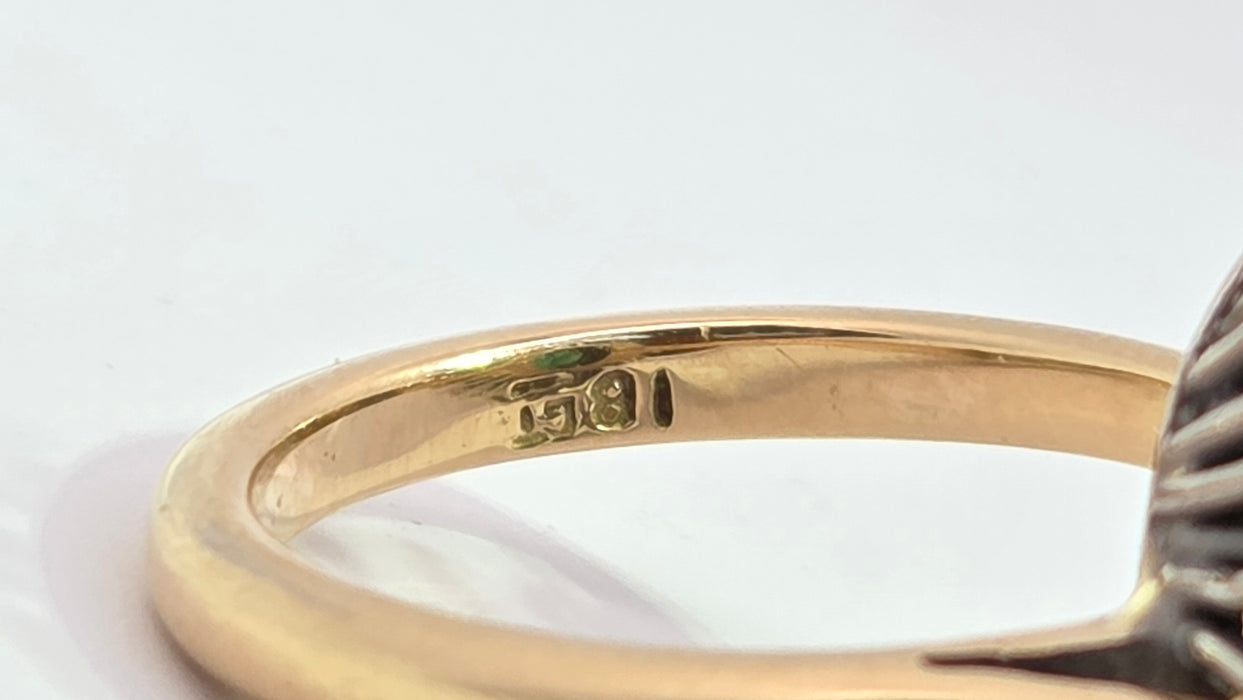 Vintage: 18ct Yellow Gold Emerald 2.13ct & Diamond 1.12ct Double Row Flowerhead Cluster Ring