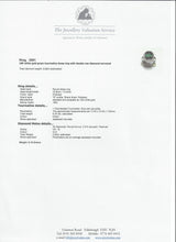 Cargar imagen en el visor de la galería, 2991 Vintage 18ct White Gold Green Tourmaline (6.3ct) Diamonds Cluster Ring
