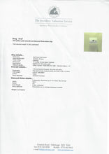 Cargar imagen en el visor de la galería, 6137: Vintage 18ct Gold Round Cut Emerald Twin Diamonds Ring
