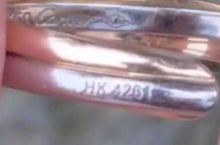 Load image into Gallery viewer, 2692: Vintage 18ct TRI Gold Yellow, Rose &amp; White Gold Cartier Large Hooped Earrings- Pristine
