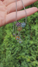 Cargar y reproducir el video en el visor de la galería, 0182:Vintage: 18ct White Gold Multi-Gemstones Necklace- amazing colour bouque
