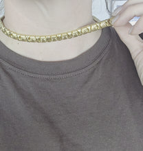 Load and play video in Gallery viewer, 0613: Vintage: Italian 18ct Gold Geometric Flat Link Choker Necklace- 52 Grams
