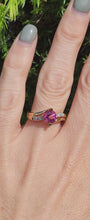 Load and play video in Gallery viewer, 1550: Vintage: 9ct Gold Round Cut Ruby Diamonds Cocktail Ring- Wow
