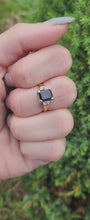 Load and play video in Gallery viewer, 6112: Vintage: 18ct Gold Emerald Cut Royal Blue Sapphire Diamonds Dress Ring- lovely symmetry
