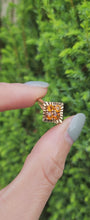 Cargar y reproducir el video en el visor de la galería, 1780: Vintage: 9ct Gold Orange Citrine Panel Ring -From 1966 a rare find at 59!
