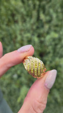 Load and play video in Gallery viewer, 0991 Vintage: Statement 9ct Gold 42 Yellow Diamonds Dress Ring
