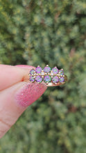 Load and play video in Gallery viewer, 1432: Vintage: Rare: 9ct Gold Caribbean Topaz Diamonds Dress Ring
