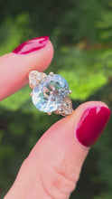 Load and play video in Gallery viewer, 5804 Vintage; 9ct Gol Faceted Cut Swiss Blue Topaz natural Diamonds Dress ring
