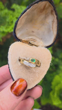 Load and play video in Gallery viewer, 6290 Vintage: 18ct Gold Emerald Diamonds Snake Head Ring
