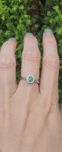 Load and play video in Gallery viewer, 0437: Vintage: 18ct White Gold Emerald 12 Diamonds Ring- crisp, clean eye candy,
