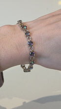 Load and play video in Gallery viewer, 2744: Vintage &amp; Rare 9ct Gold Caribbean Topaz Diamonds Bracelet (18cm)

