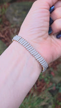 Load and play video in Gallery viewer, 2781: Vintage: 9ct Gold 225 Natural Sparkling Diamonds (2.75ct) Bracelet
