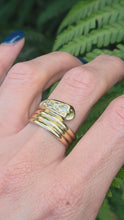 Cargar y reproducir el video en el visor de la galería, 1868: Vintage: Statement 18ct Gold Natural Diamonds (0.63ct) Snake Ring- Large finger size
