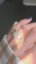 Load and play video in Gallery viewer, Vintage: 18ct White Gold Yellow Sapphire {3.15ct) Diamonds Cocktail Ring- Platinum Set
