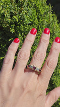 Load and play video in Gallery viewer, 1713: Vintage: 18ct Gold Rubies Diamonds Ring- From London 1978
