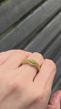Load and play video in Gallery viewer, 2499 Vintage: 9ct Gold 57 Yellow Diamonds Art Deco Style  Dress Ring
