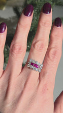 Load and play video in Gallery viewer, 1670: Vintage: 18ct Gold Rubies Diamonds Cocktail Ring- Exceptional
