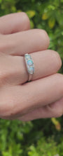 Load and play video in Gallery viewer, 1800 : Vintage: Platinum Opals Diamonds Dress Ring- perfectly proportioned beauty.
