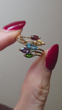 Load and play video in Gallery viewer, 2652: Vintage 9ct Gold Multi-Gem Abstract Dress Ring
