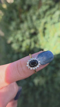 Load and play video in Gallery viewer, 6216 Vintage; 18ct Gold French Blue Sapphire 14 Diamonds Cluster Ring
