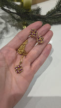 Load and play video in Gallery viewer, 2685- Vintage:9ct Gold Rubies Lovers Knot Pendant &amp; Necklace (44cm)-Lovely
